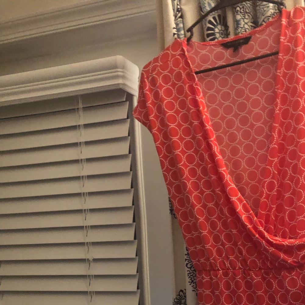 Knee length patterned wrap dress
